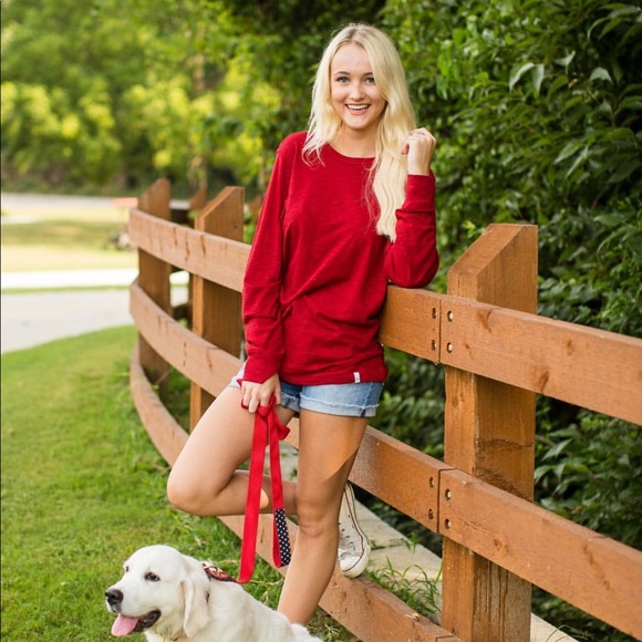Lauren James Tops - Lauren James Red Slouchy Tee